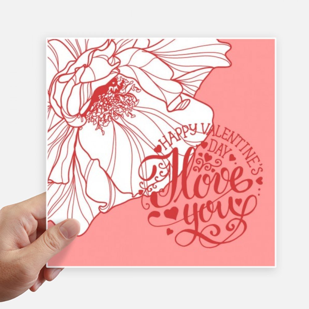 Autocollant carré Rose de 20 cm DIYthinker St Valentin pour décoration de bagages et mur