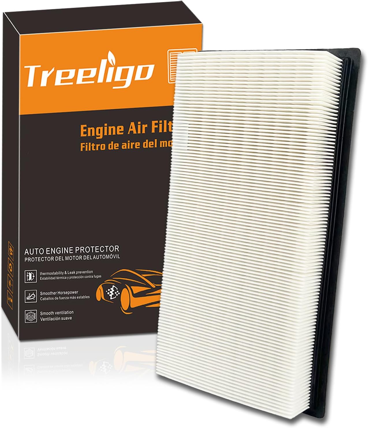 TreeligoEngine Air Filter Engine Filter, OE Replacement for CA10242 Explorer Edge Flex Fusion Taurus MKS MKT MKX MKZ Mzd 6 CX9 Sable, Provides Up to 12 Months/12,000 Miles Filter Protection