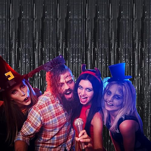 Miniatura 3 de GOER - Cortinas de flecos metálicas de 3.2 x 9.8 pies para decoración de bodas o fiestas