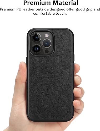 Miniatura 2 de Funda magnética compatible con iPhone 13 Pro compatible con Magsafe Funda híbrida de poliuretano termoplástico (TPU) a prueba de golpes (negro)