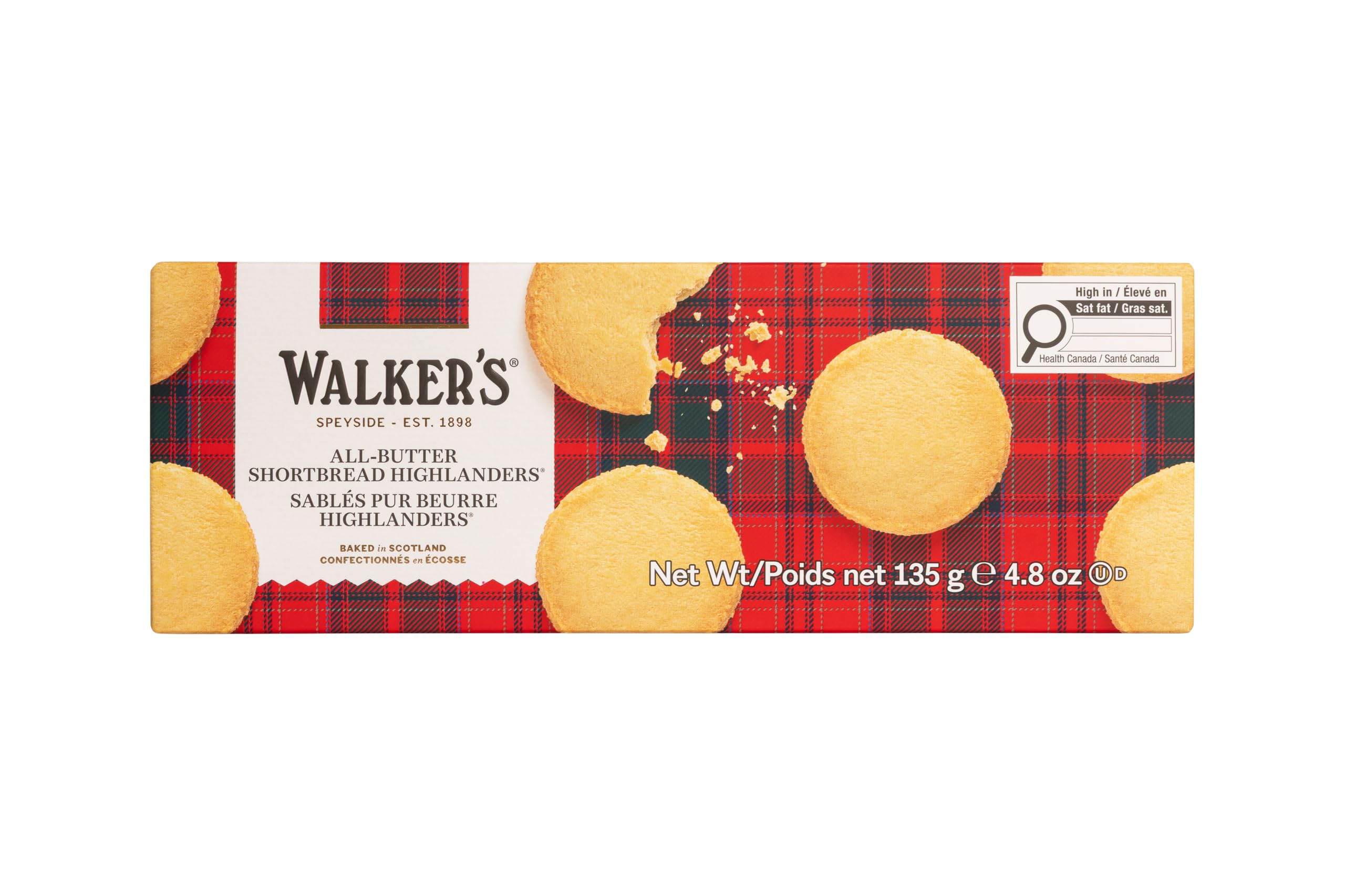 Walker's Shortbread Highlanders, All-Butter Shortbread Cookies, 4.8 Oz Box