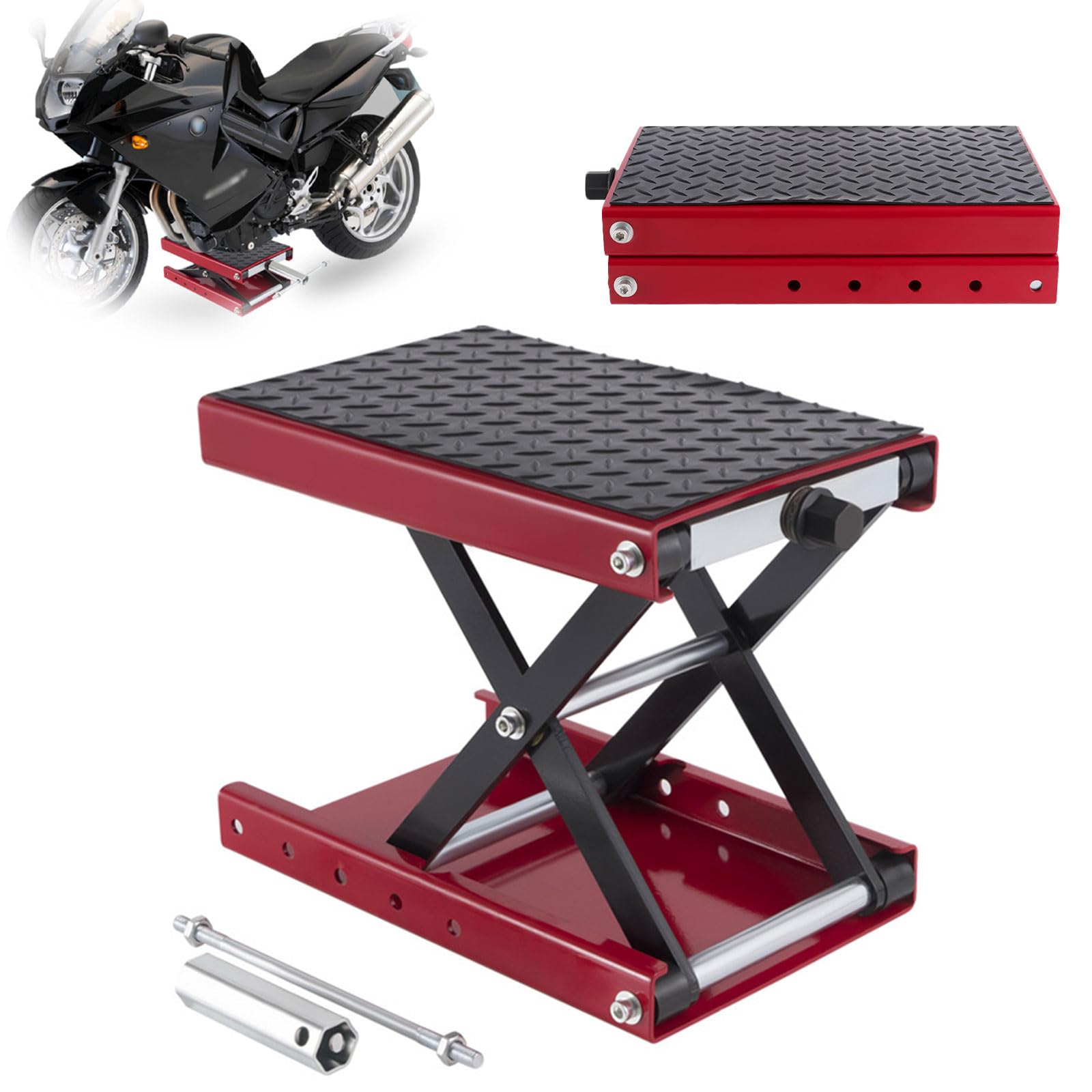 Hydrauliczny stół podnośny do motocykla podnośnik motocyklowy udźwig 1102 funtów maks 360 mm antypoślizgowa platforma podnosząca trwałe łożysko trójpierścieniowe motocykli quadów i rowerów teren