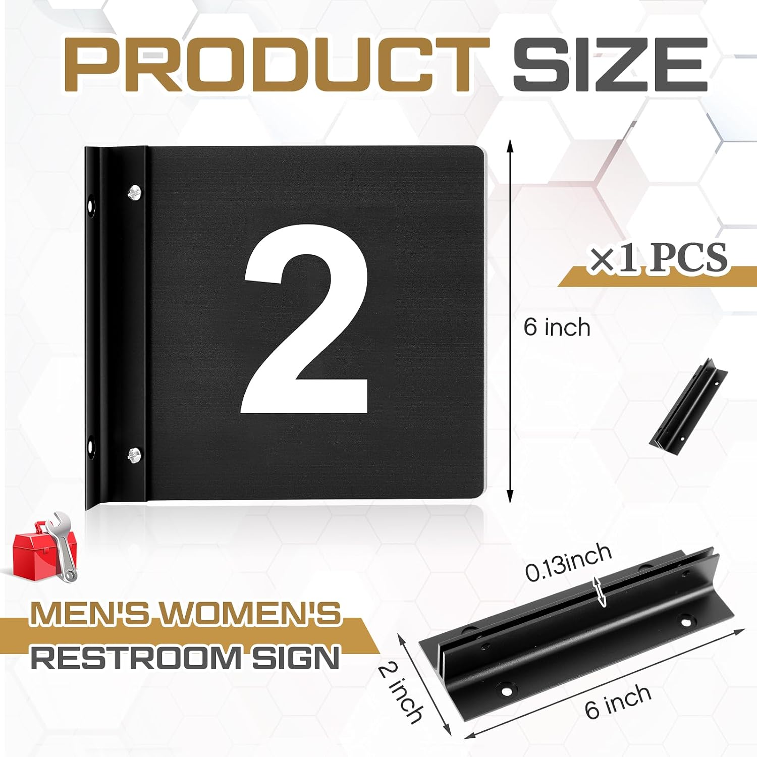 Zonon 1 Pcs Exam Room Sign Numbers 2 Double Sided for Doors