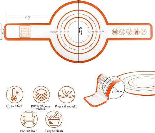 Miniatura 2 de Eslinga de pan de silicona para horno holandés, 2 unidades antiadherentes reutilizables de silicona para hornear pan con asas largas, fácil de