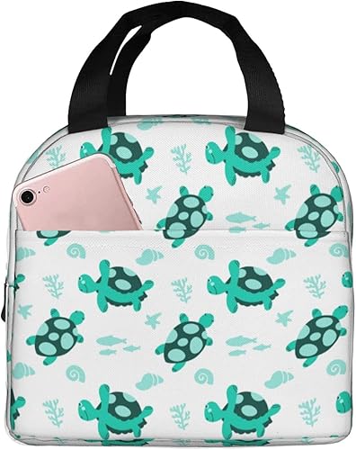 Miniatura 10 de Bolsa de almuerzo con aislamiento de tortugas marinas para adolescentes, bolsas reutilizables reutilizables para comidas, contenedor portátil para