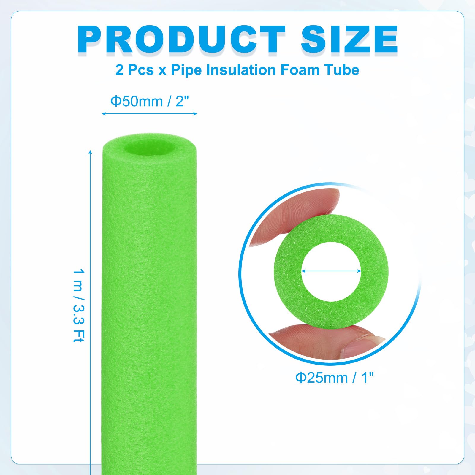 PATIKIL 2 Pcs Pipe Insulation Foam Tube - Image 2