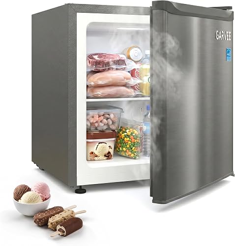 1.1 Cu.ft Upright Freezer, Single Door Mini Freezer with Adjustable Shelf
