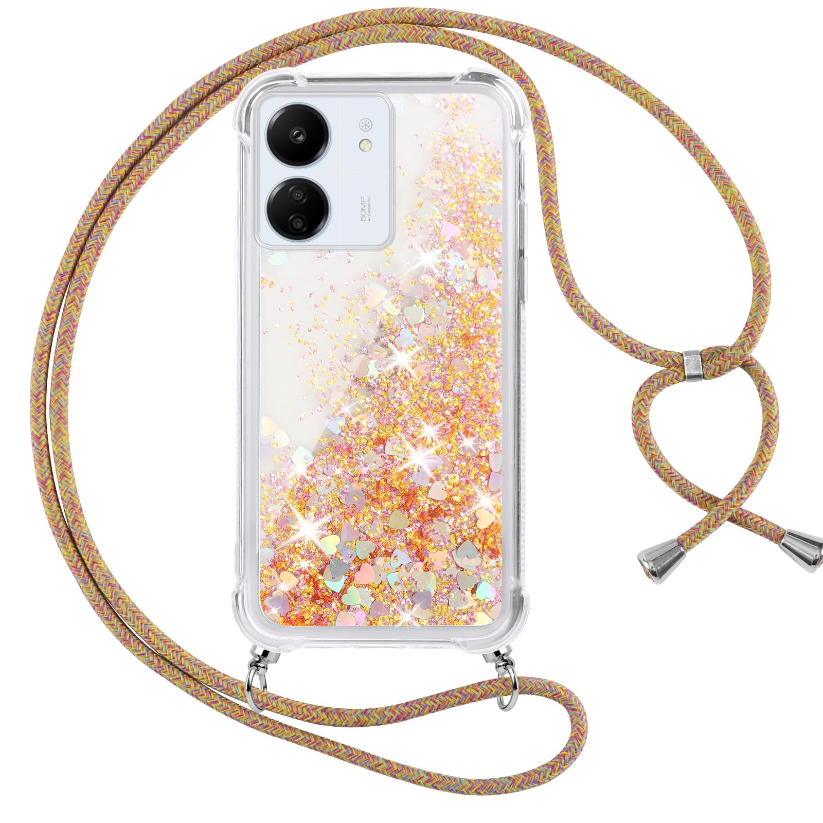 Coque Redmi Note 9 Pro Vauki Avec Paillettes Liquides - Housse Silicone Antichoc Et Cordon | Rose
