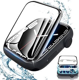 YMHML 2 Pack for Apple Watch Series 9 Screen Protector 45mm Series 8 Series 7, Upgrade Tempered Glass 3D Curved Edge Full Coverage Waterproof Clear Film for Apple Watch iWatch 45mm Accessories
