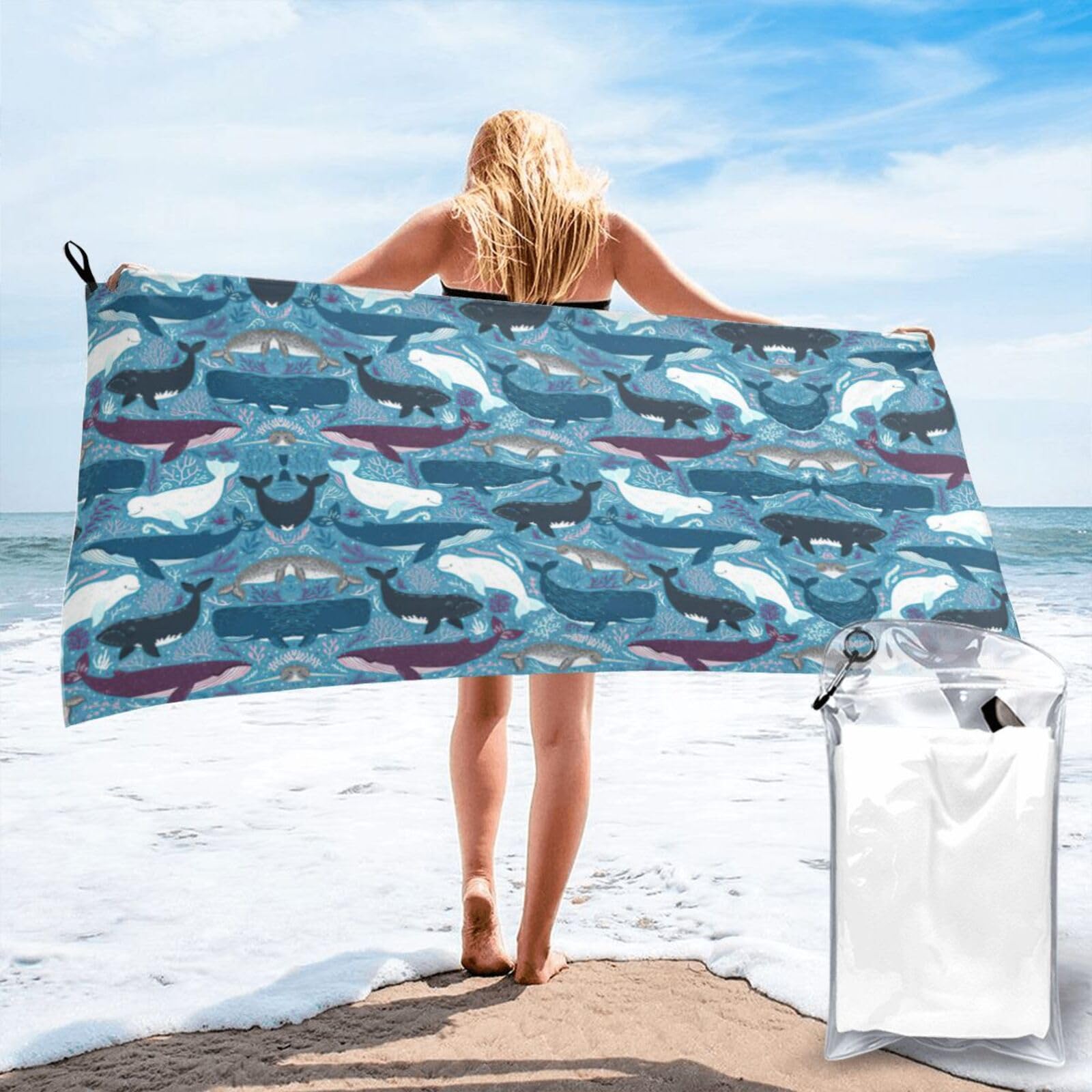 Toalla de baño de ballena para tus días de piscina y playa
