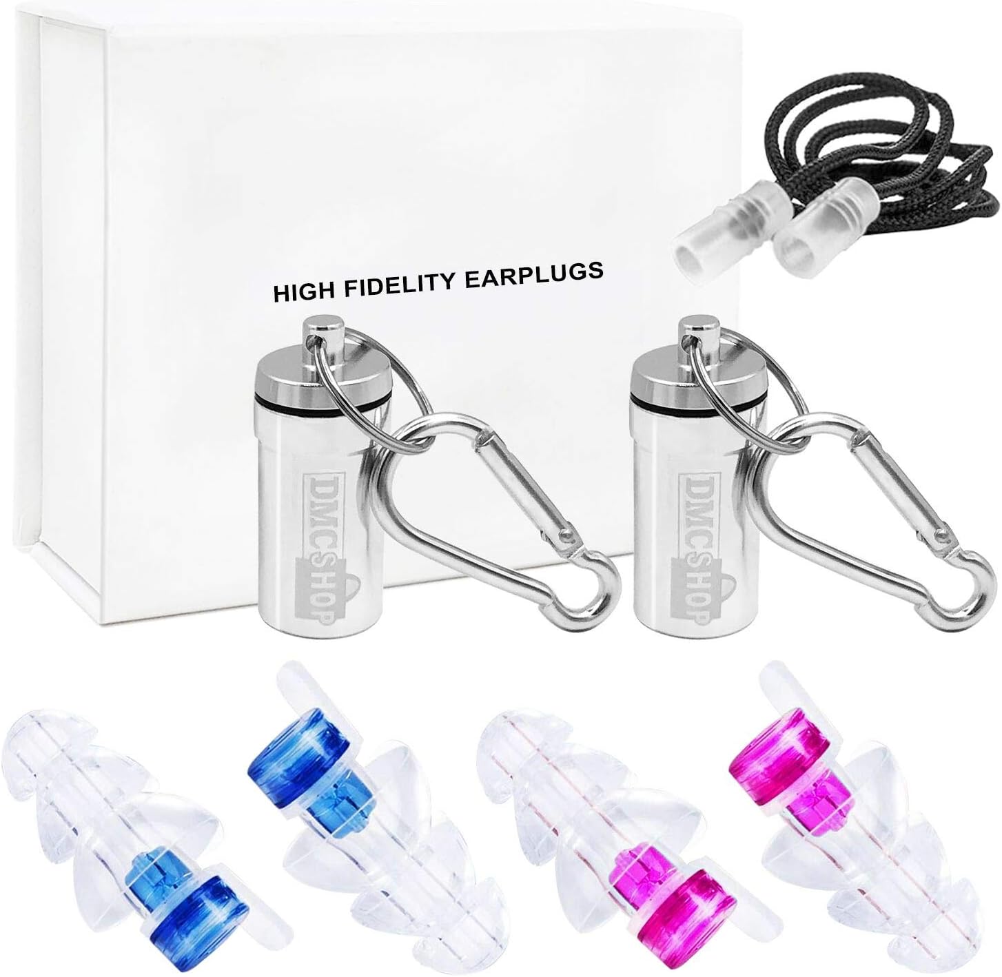 Concerts Ear Plugs- 2 Pairs High Fidelity Hearing Protection for Music Festivals, Motorcycles, Airplanes, Raves, Sleeping Work Noise Reduction