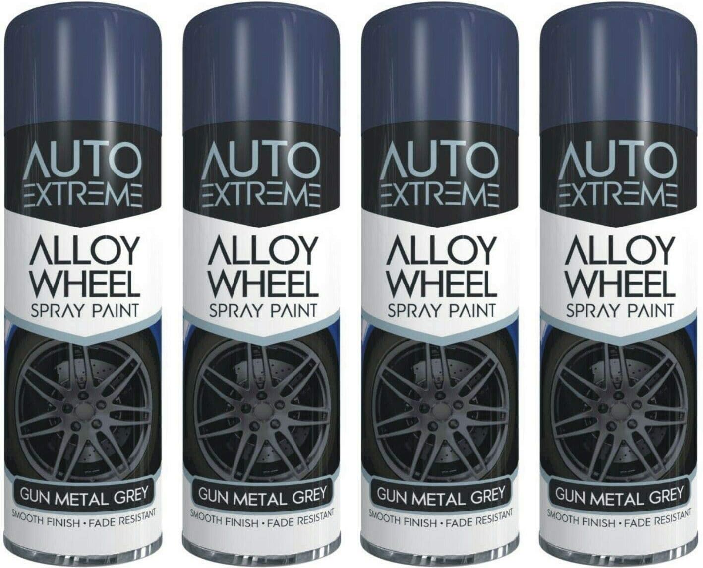 4 x Gun Metal Spray Paint Grey Paint Alloy Wheel Spray CAN Restorer CAR