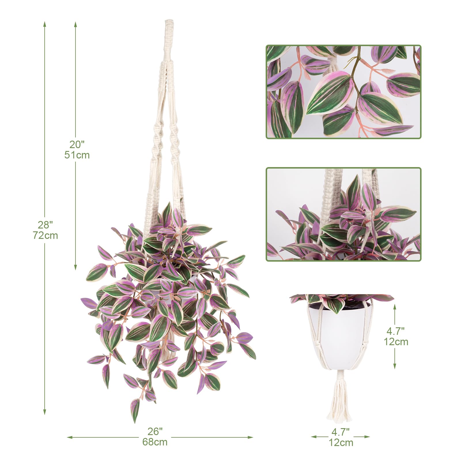 Oairse Piante artificiali da interno in vaso 33 cm pianta ragno finto decorativo piante in vaso finte realistiche finto clorofito comosum pianta da casa per casa bagno decorazione cucina