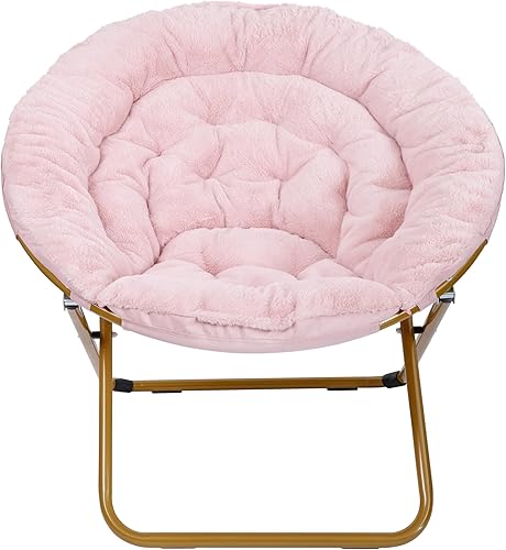 Miniatura 7 de EMMA + OLIVER Ersa - Silla plegable portátil de piel sintética de gran tamaño de 38 pulgadas para dormitorio y dormitorio, piel sintética rubor,