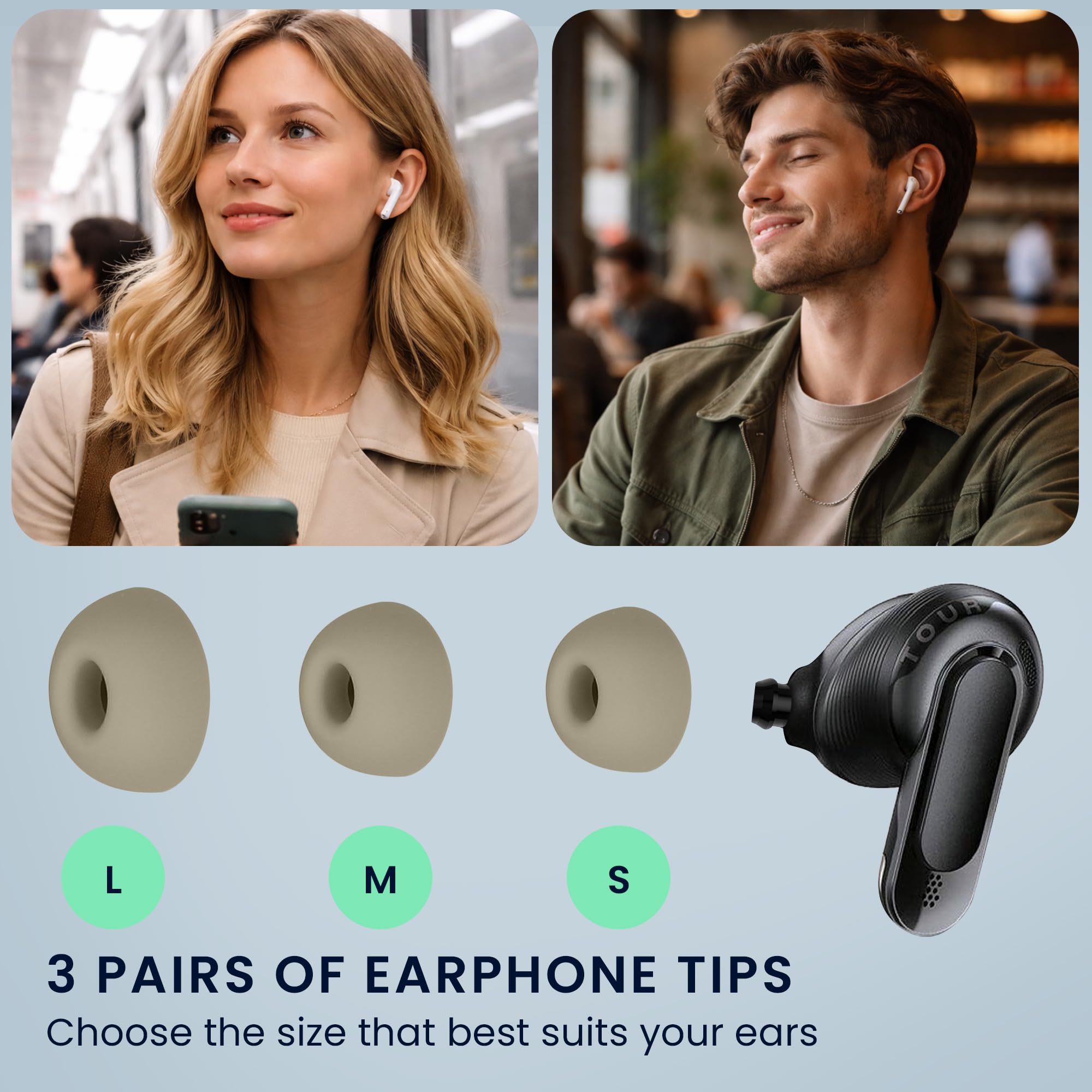 Amazon | kwmobile 6x イヤーチップ JBL Tour Pro 2対応 イヤーピース