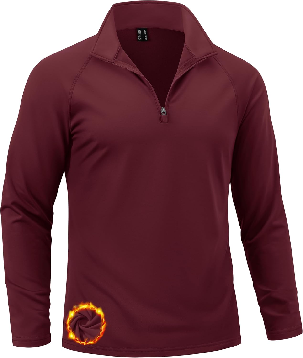 Cavva Mens Quarter Zip Pullover Thermal Fleece Lined Sweatshirts Long Sleeve 1/4 Zipper Athletic Winter Shirt