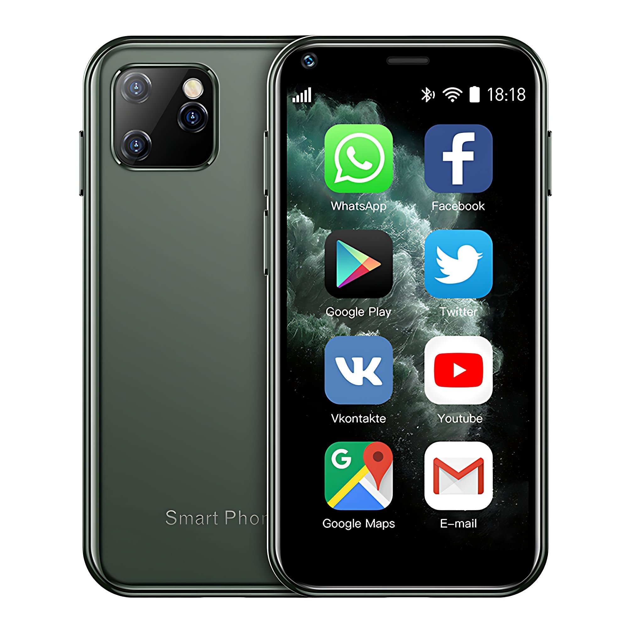 Super Small Mini Smartphone 3G Dual SIM Mobile Phone 1GB RAM 8GB ROM Android 6.0 Unlocked Children Pocket Cellphone (Green)