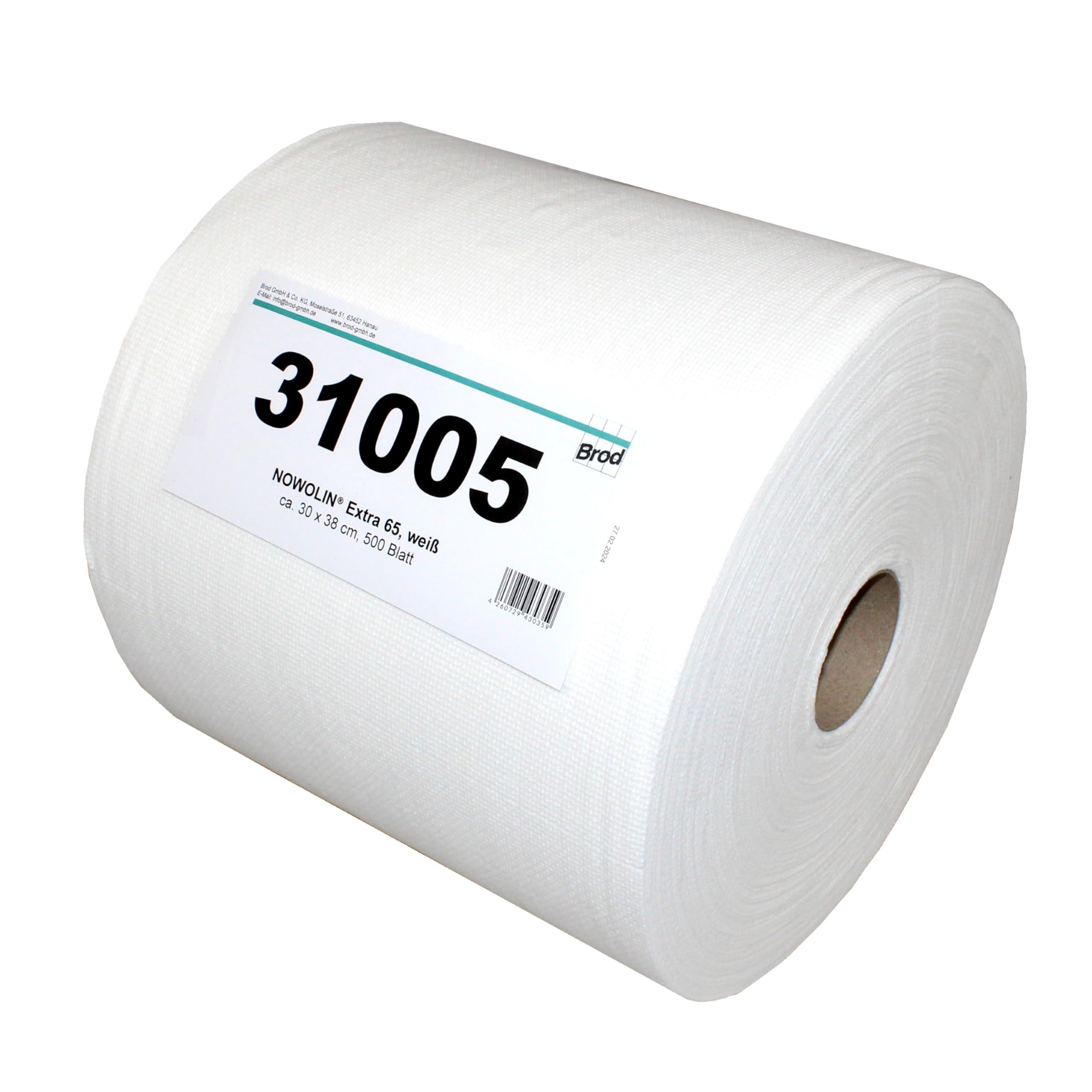 NOWOLIN® Poliertücher auf Rolle, 500 Blatt, 30x38 cm, 100% Viskose | extra saugfähig, lochstruktur, reiß- und nassfest, elastisch, formstabil, fusselarm, waschbar und lösungsmittelresistent