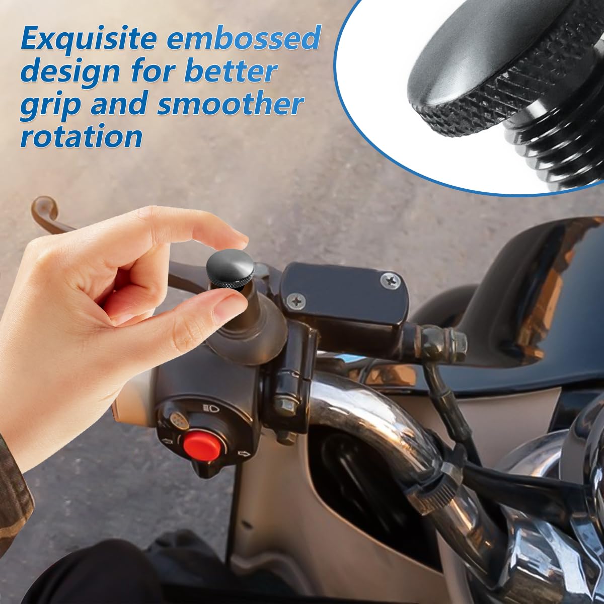 Tappi Specchietti Moto In Alluminio CNC - Filettatura M10 Orario, Universali, Decorativi E Antipolvere - Foto 5