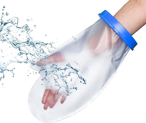 Weciygg Funda impermeable fundida a mano para regadera protector reutilizable de heridas de muñeca para adultos protección hermética para heridas de
