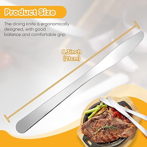Miniatura 3 de 150 cuchillos de cena, cuchillo de mantequilla a granel de 8.3 pulgadas, cuchillos de acero inoxidable, cubiertos para mesa, hogar, restaurante,