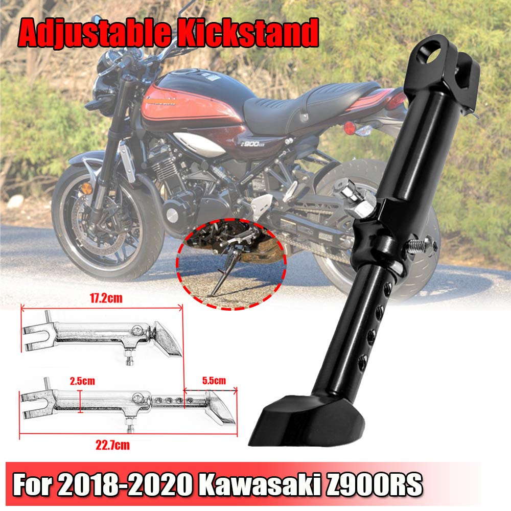 Staffa Cavalletto Laterale Regolabile In Alluminio CNC Per Kawasaki Z900RS (2018-2024) – Colore Nero - 3