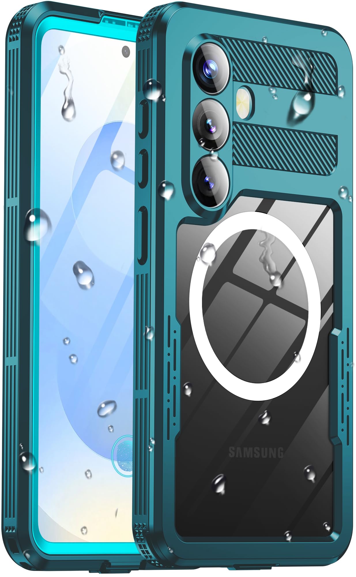 Haireca IP68 Waterproof Case for Samsung Galaxy S25, Magnetic, Teal