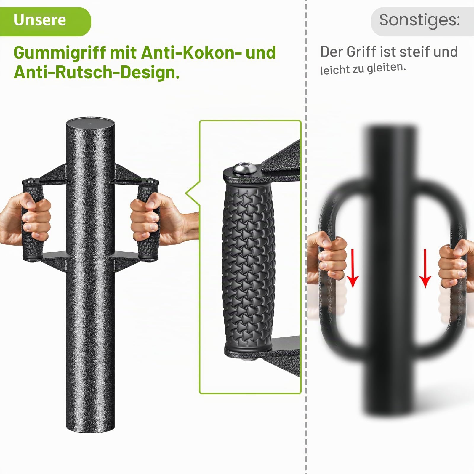 Insaga Verbesserter Pfostentreiber mit rutschfesten Griffen, T-Pfostentreiber, Hochbelastbare Stahl-Pfostenramme für Metallpfosten, T-Pfosten, U-Profile (9,4 cm Durchmesser x 58,4 cm Länge, 7,3 kg)