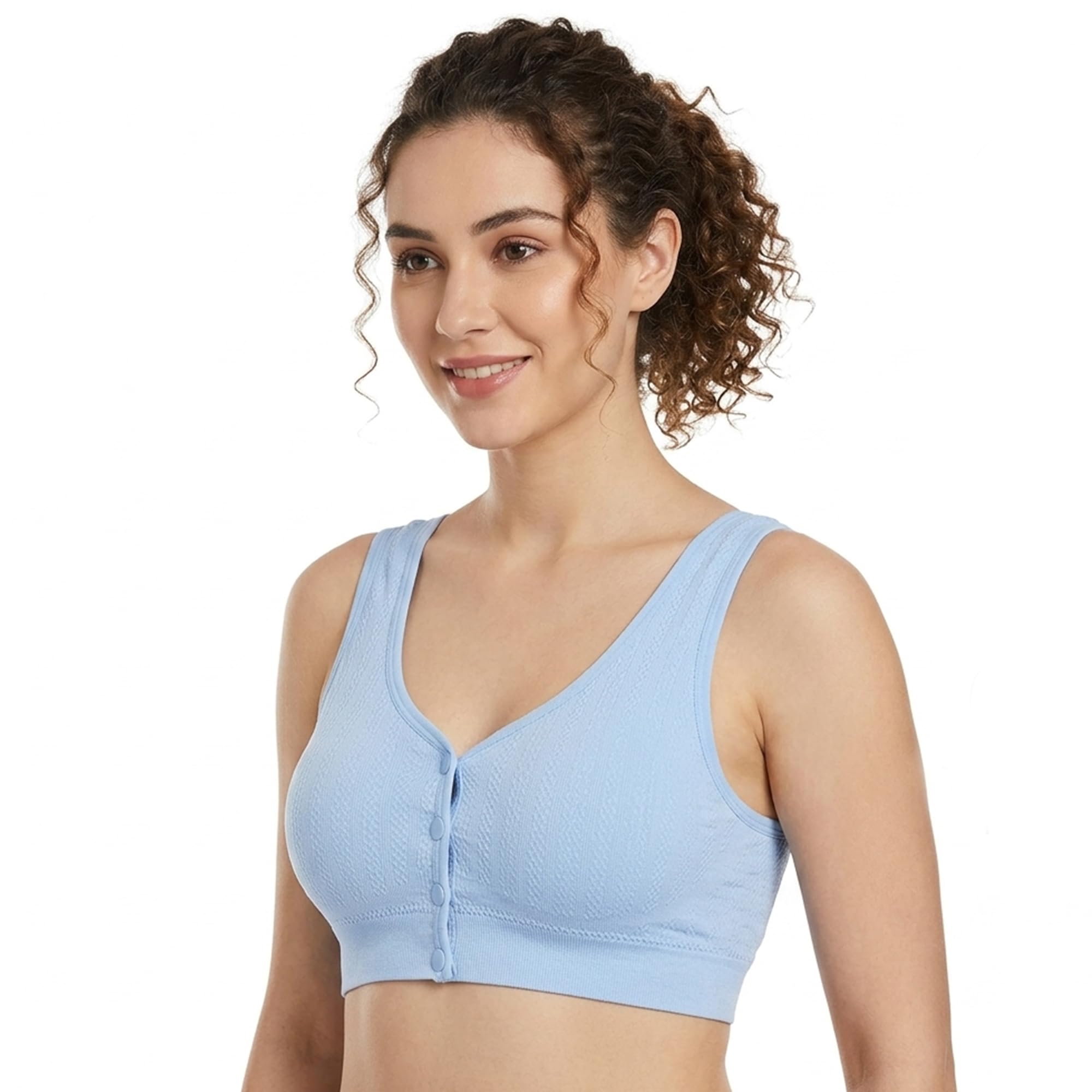 Women's Sports Bra for Girls & Women's, Wireless Full Coverage & Removable Padded, Front 4 Button Closure Premium Pro-Stretch Fabric, Combining Comfort and Flexibility for Active Lifestyles-picture-29