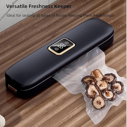 Miniatura 3 de Máquina selladora al vacío, 60 KPa de succión de alimentos al vacío con kits de inicio con 10 bolsas, sellador al vacío automático para