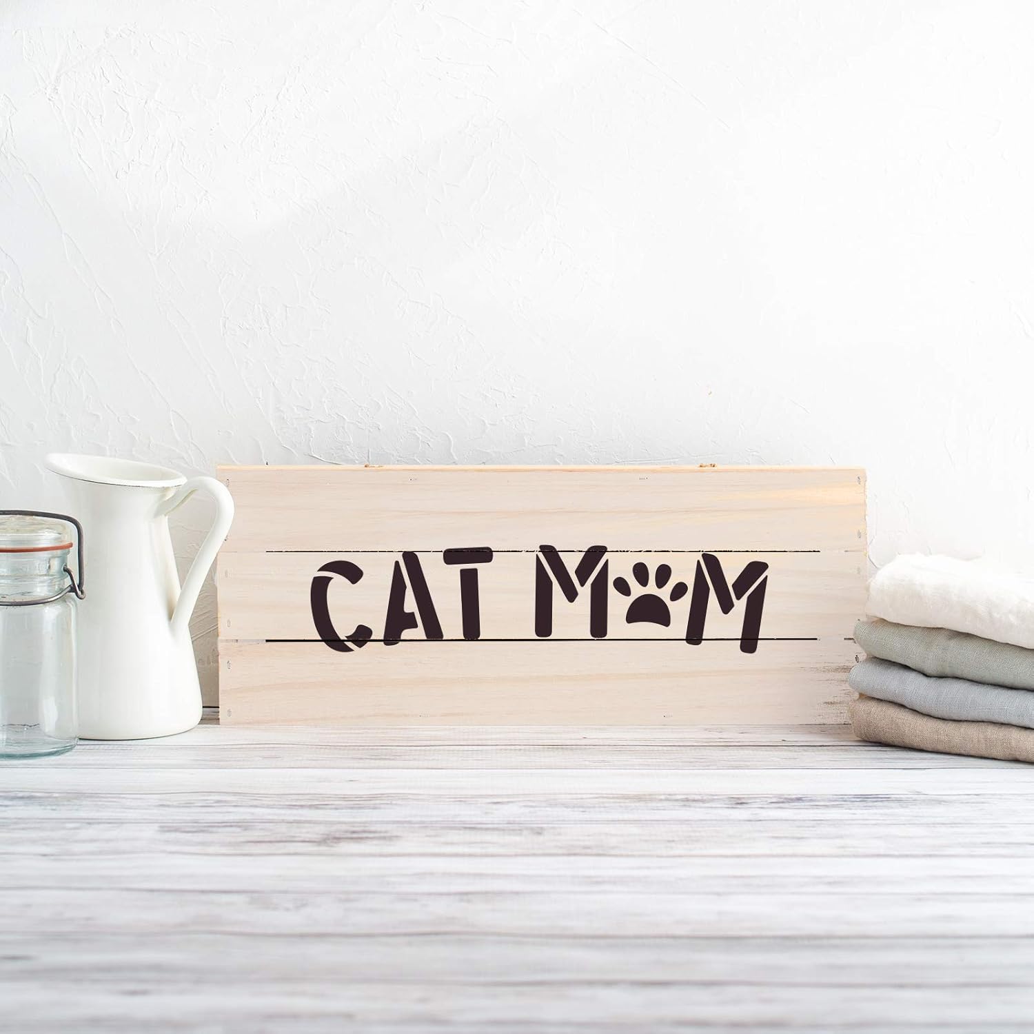 Cat Mom Stencil - Enhance Your Home Decor with Charming, Large Cat Stencil Designs for Painting