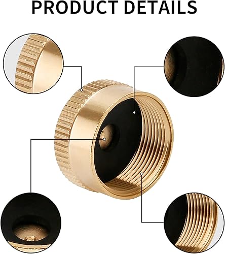 Miniatura 3 de Solimeta Tapa de tanque de propano de repuesto de latón macizo de 1 libra, tapa de botella de propano para evitar fugas de gas, 12 paquetes