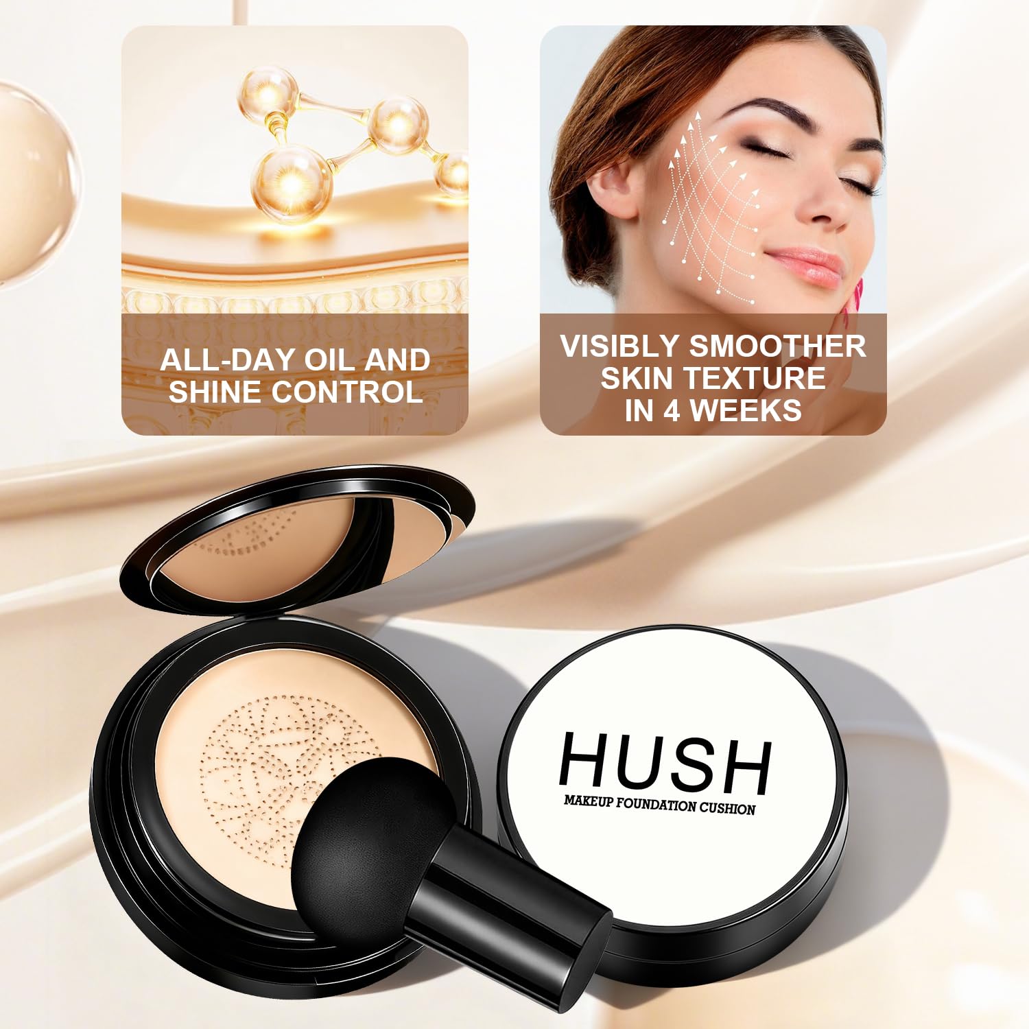 Natural Glow - Ideal for Light/Medium Complexions,Luvie Glow Foundation, Mushroom Head Air Cushion CC Cream - BB Cream Foundation for Older Women(Natural) - Image 3