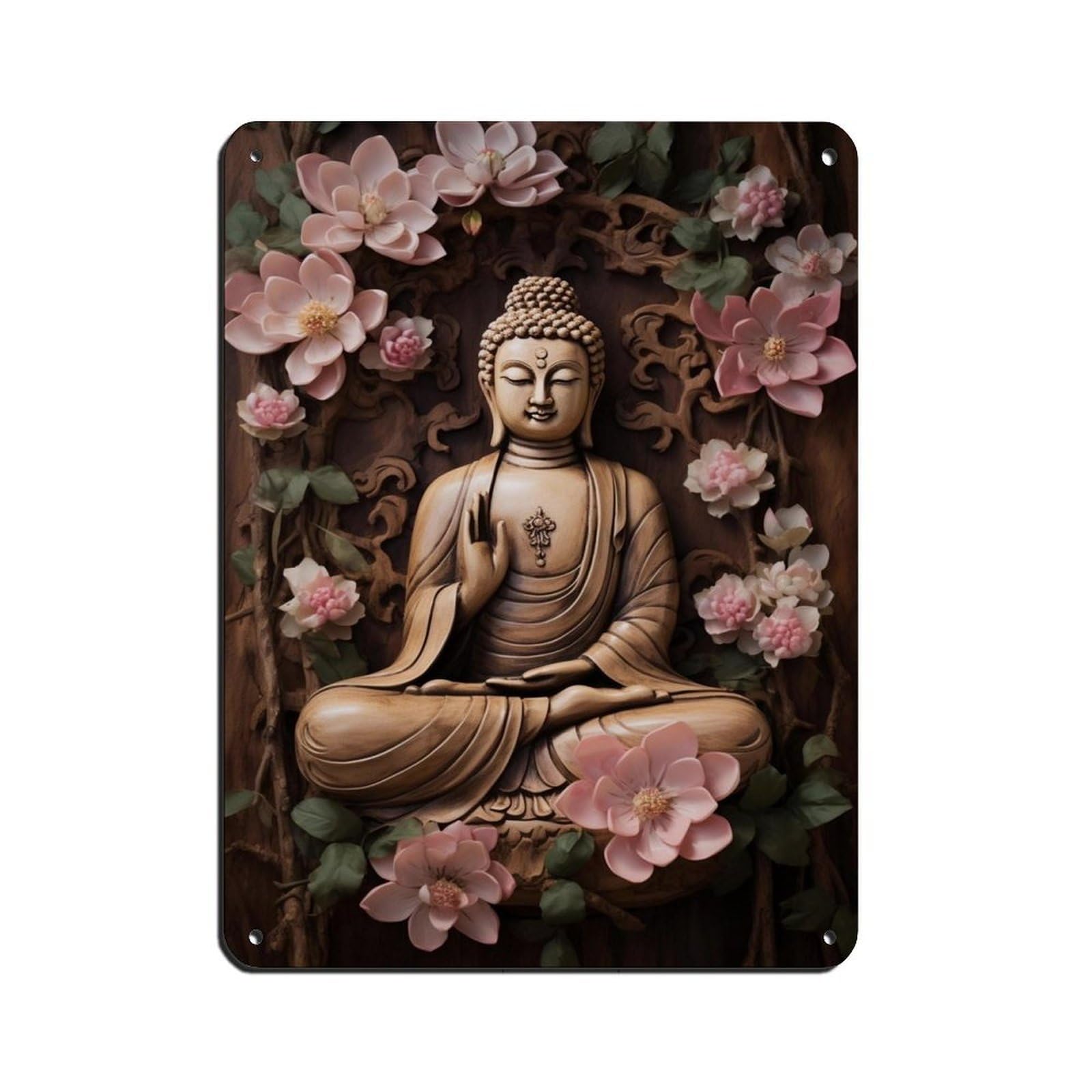 Hindu Art-Buddha Art (2) Tin Sign Vintage Metal Pub Club Cafe Bar Home Wall Art Decoration Poster Retro 12x16inch(30x40cm)
