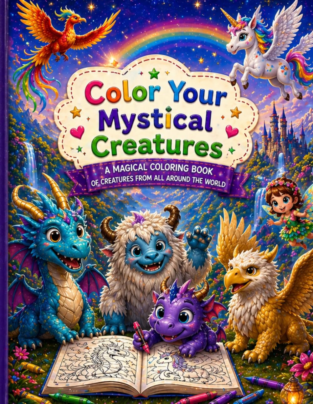Color Your Mystical Creatures: A magical coloring book of creatures from all round the world: Mystical Creatures Coloring Book