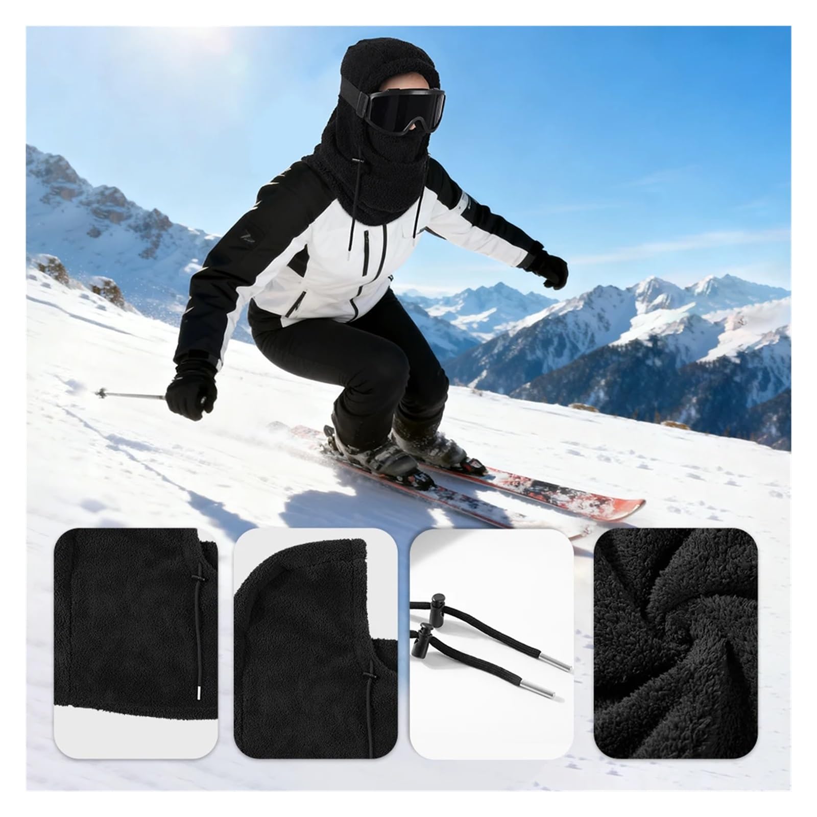 Cagoule polaire chaude, bonnet uni, masque de protection contre le froid, cache-cou, bonnet à capuche, protection contre le vent et le froid, bandana(Pink)