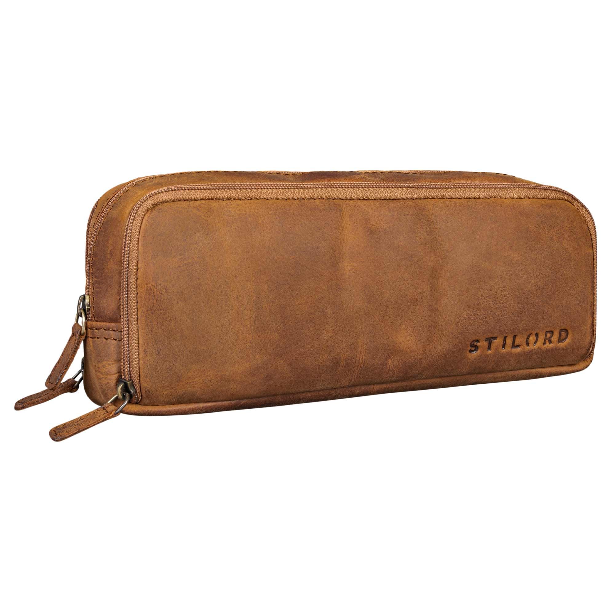 STILORDD 'Flo' Leather Pencil Case Large Pencil Holder Small Pouch Bag Pencil Box Pencilcase Vintage Aesthetic Pencil Cases