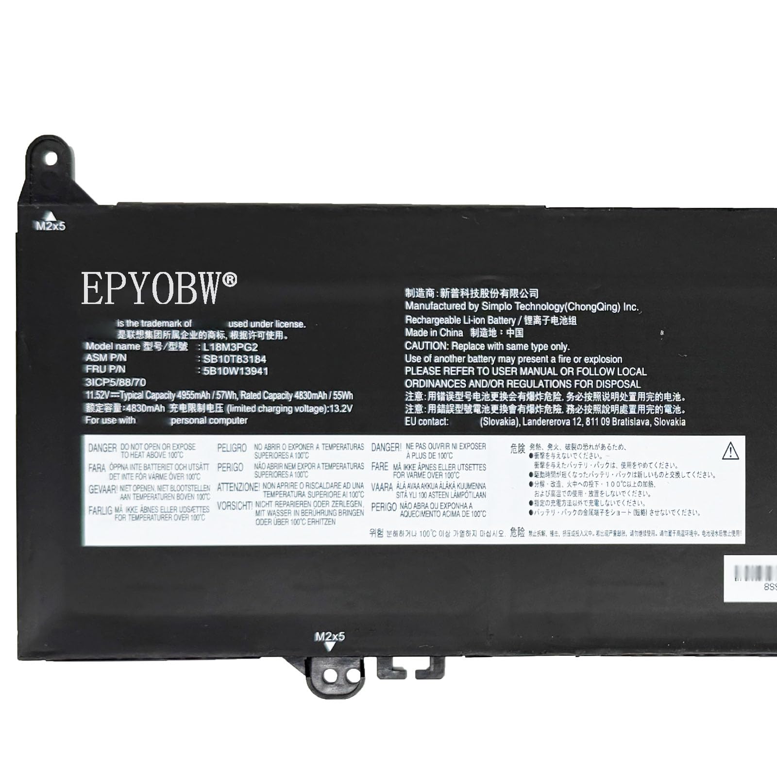 Amazon.com: EPYOBW L18M3PG2 Laptop Battery 57Wh 4955mAh 3-Cell