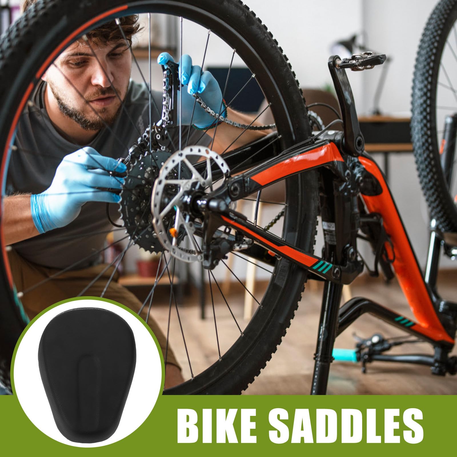 Selle de Vélo Électrique Confortable Noire en Mousse et Cuir PU, Légère et Facile à Monter, Coussin de Selle Surdimensionné pour Longues Balades