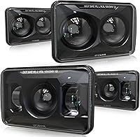 Vista 1 de AUDEXEN Faros delanteros LED de 4 x 6 pulgadas para Kenworth T800 T600 y Peterbilt 379, haz rectangular de 60 W, repuesto H4656, aprobado por DOT