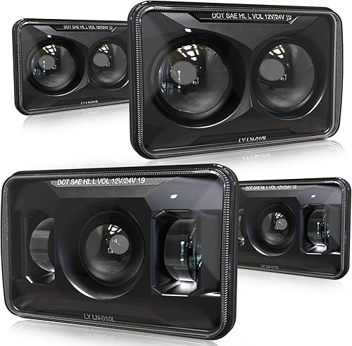 AUDEXEN Faros delanteros LED de 4 x 6 pulgadas de 60 W aprobado por DOT compatibles con Kenworth T800 T600 Peterbilt 379 Feightliner H4656 H4666