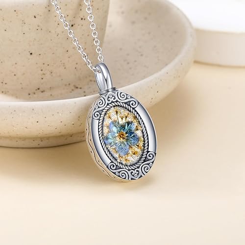 Miniatura 3 de CUPENDA Urn Necklace for Ashes 925 Sterling Silver CatFoxDogOpalGuitar Pet Cremation Memorial Keepsake Jewelry for Ashes for Women