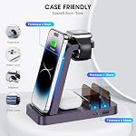 GAUOLN Chargeur sans fil pour iPhone - 5 en 1 Station de recharge pour appareils multiples Apple: Portail de recharge sans fil rapide pour iPhone 17 16e 16 15 14 13 12 Pro Max Airpodes de montre d'Apple (Purple)