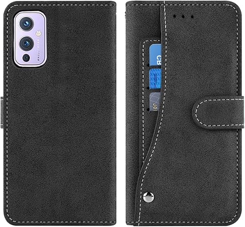 Miniatura 6 de Asuwish Compatible con OnePlus 9 OnePlus9 5G Funda tipo cartera y protector de pantalla de vidrio templado con tapa para tarjeta de crédito, soporte