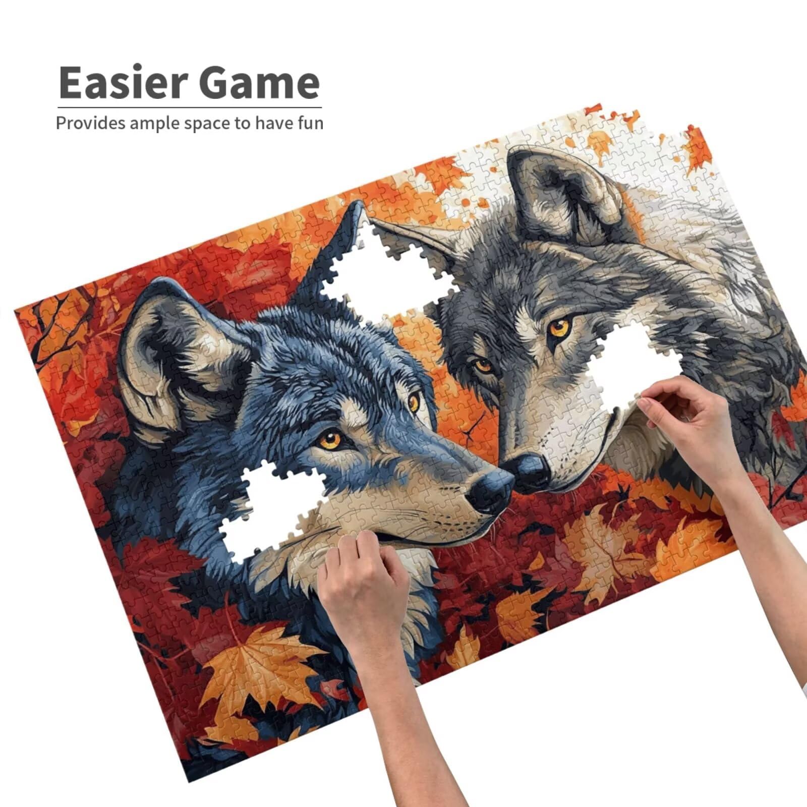 Puzzle ze zwierzętami, 6000 elementów, wilk, puzzle dla dorosłych, z pudełkiem na prezent, duże drewniane puzzle dla dorosłych, gra zręcznościowa dla całej rodziny, prezenty dla kobiet, 105 x 180 cm