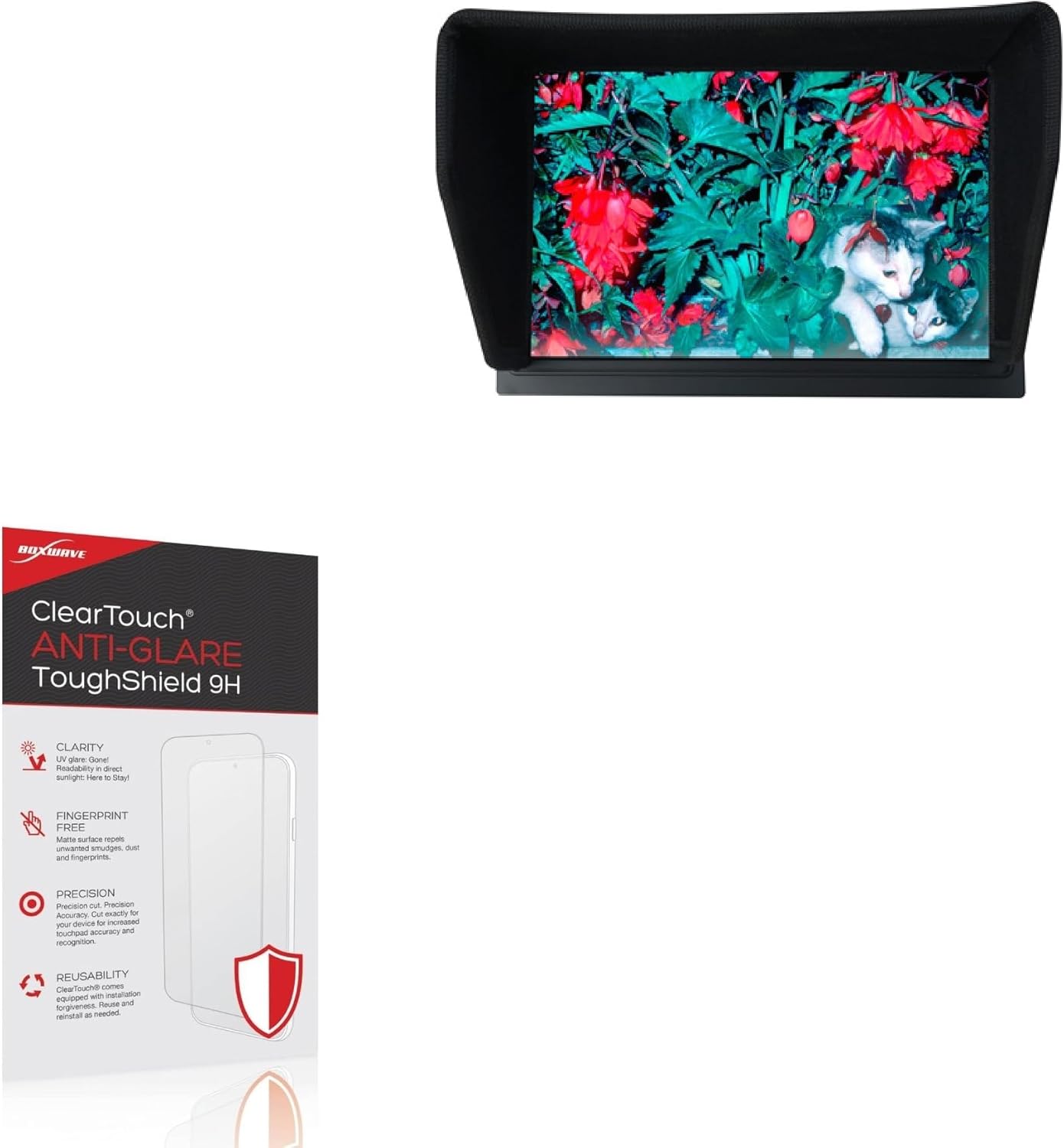 BoxWave Screen Protector Compatible With Delvcam DELV-TOUCH-10 - ClearTouch Anti-Glare ToughShield 9H (2-Pack), Anti-Glare 9H Tough Flexible Film Screen Protector