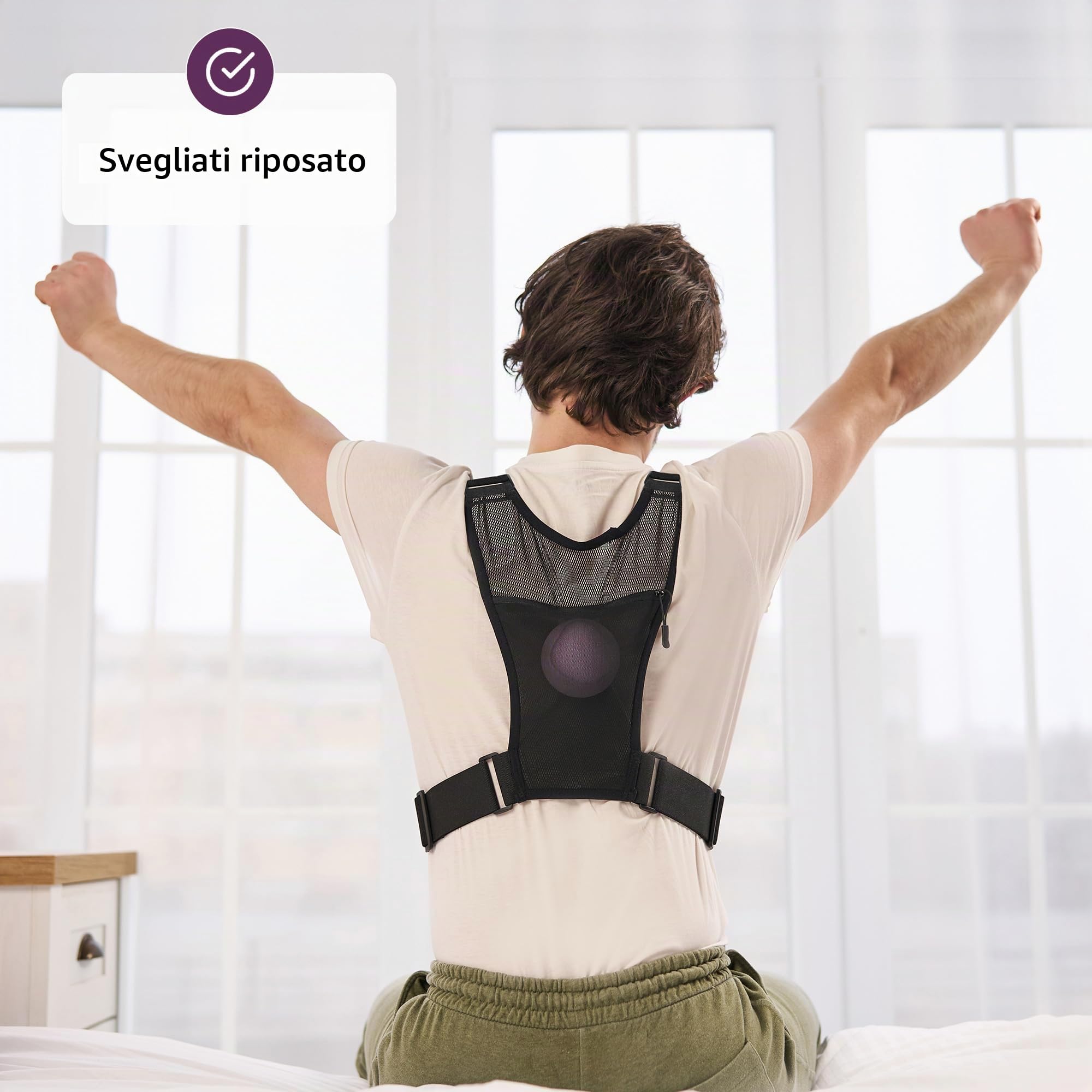 Gilet Anti Russamento Uomo | Dispositivo AntiRussamento Uomo per Dormire sul Fianco | Con Sfera per Evitare la Posizione Supina | Dispositivo Apnea Notturna | Leggero e Regolabile | Snoring Device