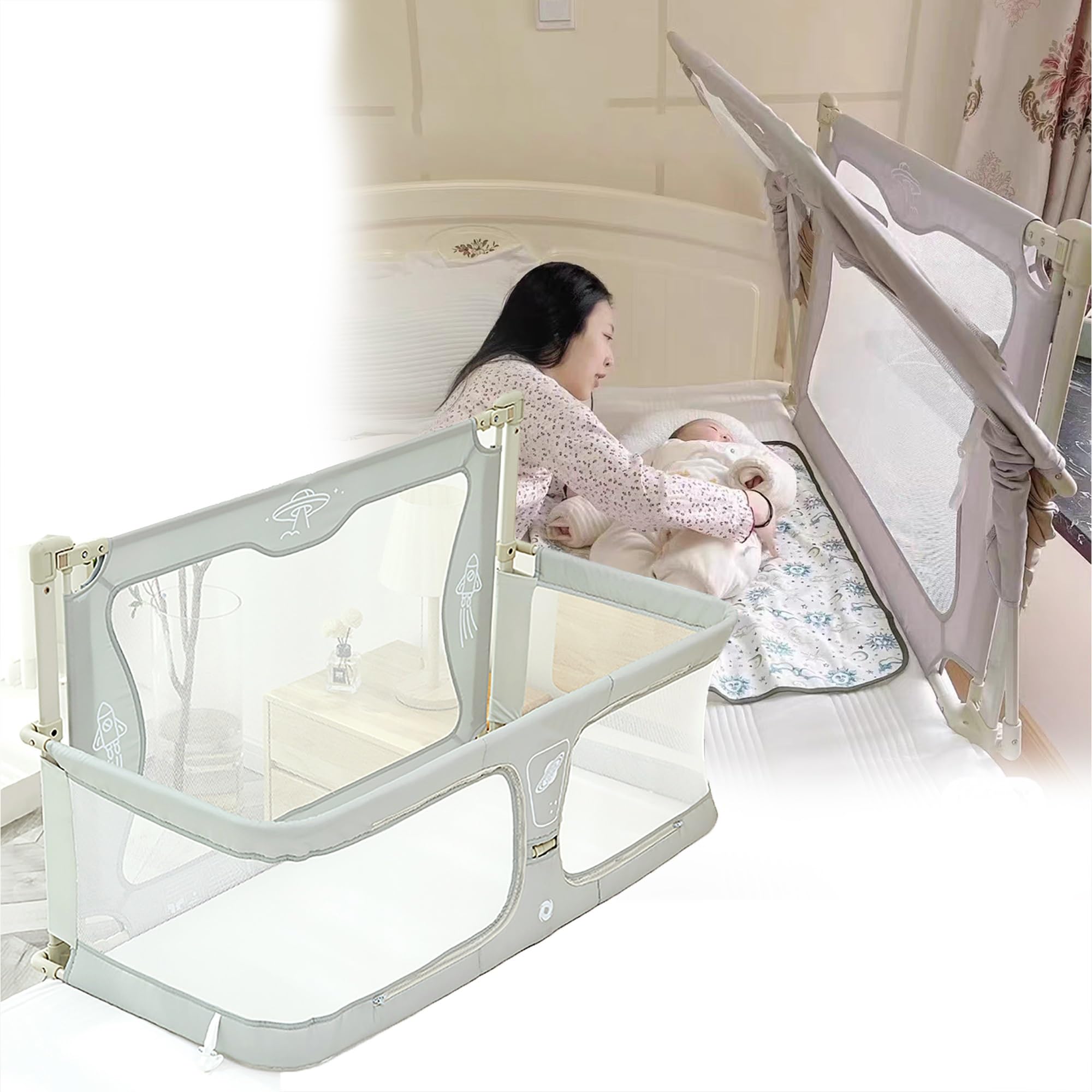 Culla Neonato 3in1 Lionelo Malin EVO - Leggera E Pieghevole, Con Materasso! - Foto 10