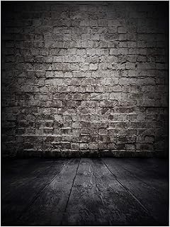 AIIKES 5x7FT Black Wooden Photo Backdrop Vinyl Photography Backdrop Antique Brick Wall Studio Background Custom Birthday Party Photographic Photo Studio 10-391
