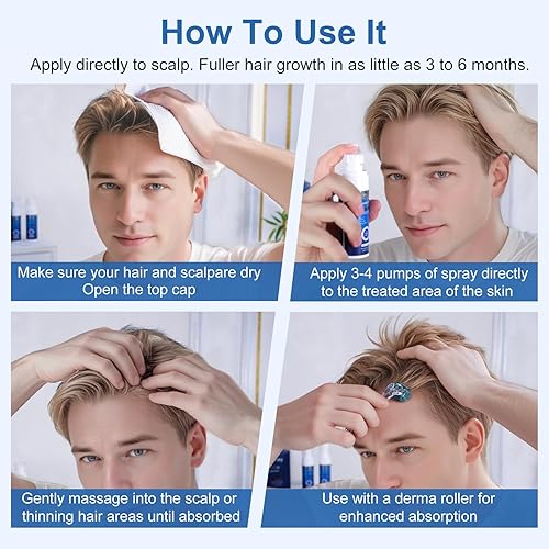 Miniatura 5 de Minoxidil al 5% para hombres y mujeres, suero de crecimiento para regeneración, spray extra fuerte para pérdida de cabello, minoxidil 5 por ciento,